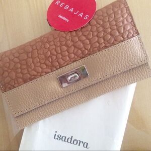 ISADORA Leather Wallet, cream